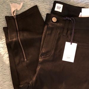 Gap high rise leather pants 4p